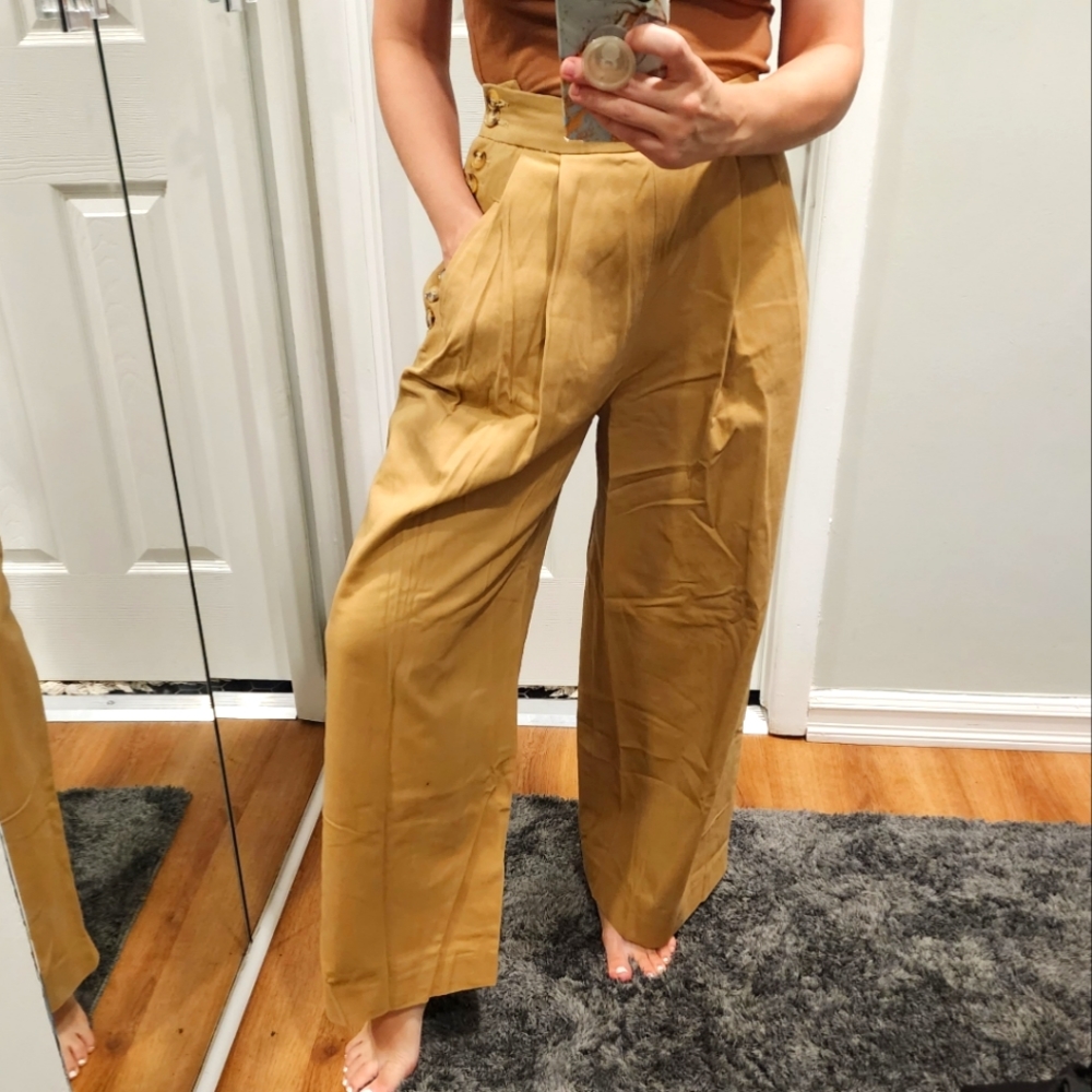 Zara wide leg chestnut trousers